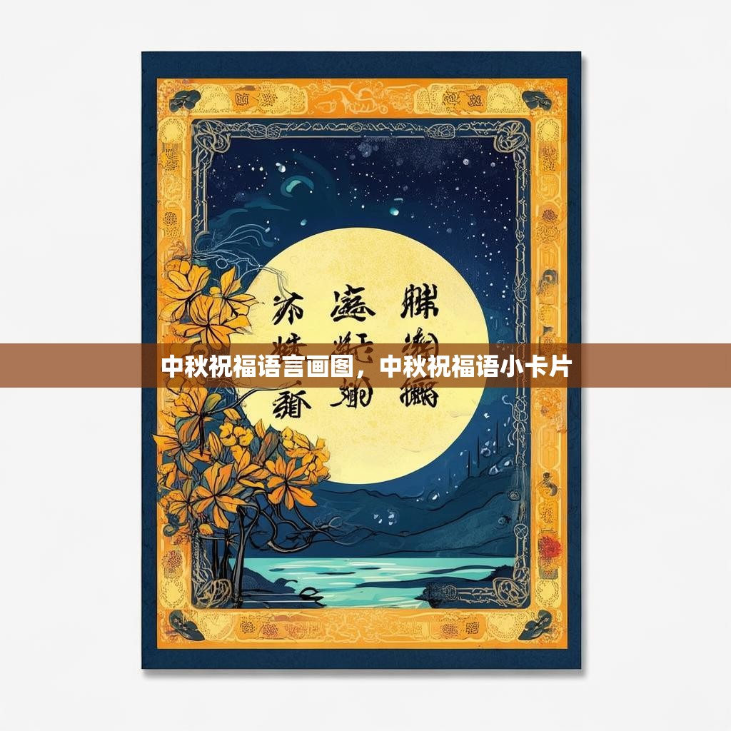 中秋祝福语言画图,中秋祝福语小卡片