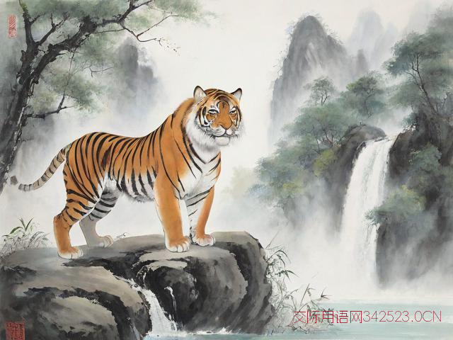 虎年四字祝福语书法,祝福语 书法